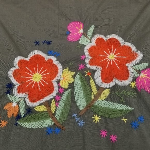 LB FLORAL EMBROIDERY MILITARY SHIRT JACKET S - Picture 3 of 3